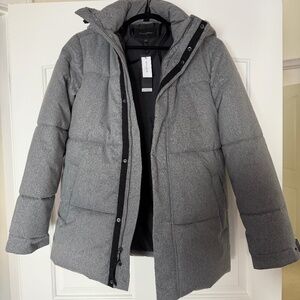 Banana Republic Men’s Hooded Puffer Jacket gray size S small